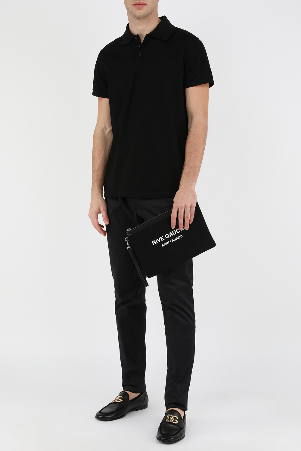 Monogram Polo Shirt in Black